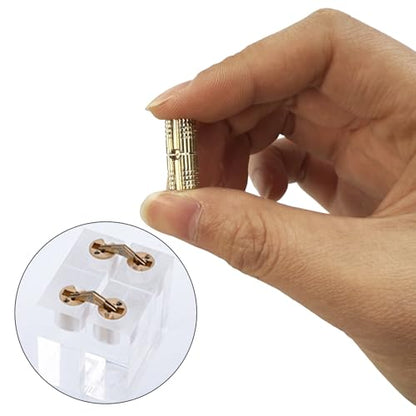 10Pcs Brass Barrel Hinges, Invisible Cabinet Furniture Hinges with 180 Degree Opening Angle, Hidden Box Hinges for DIY Jewelry Box Hand Craft (M8x18mm) - color: M8x18mm