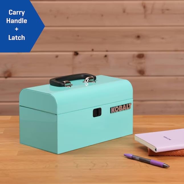 K.balt Retro Portable Mini Toolbox Teal Steel Tool Box - color: Teal, size: Retro