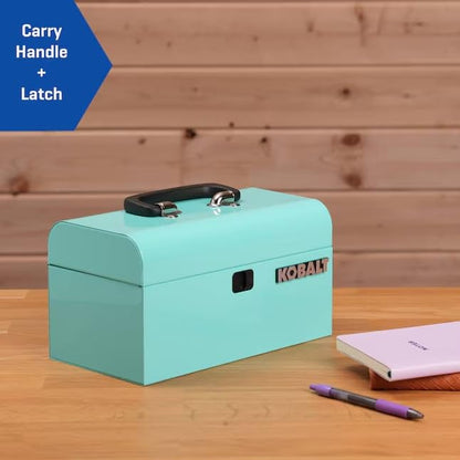 K.balt Retro Portable Mini Toolbox Teal Steel Tool Box - color: Teal, size: Retro