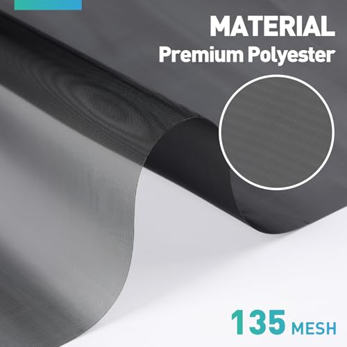 Window Screen,135Mesh High Density Dust and Pollen Filtration Anti-Allergy Window Screen Mesh,37.4IN x 16.4FT Polyester Screen Replacement Repair Kit for Window, Door,Patio,Porch - size: 135mesh