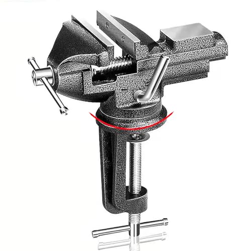 Table Vise 3 Inch, 360° Swivel Base Universal Home Vise Portable Bench Clamp,Bench Vise For Workbench,Vise Clamp for Woodworking, Handcraft Creations, Metalworking, Cutting Conduit, Drilling, Sawing - size: 3inch, style: 360° Swivel Base