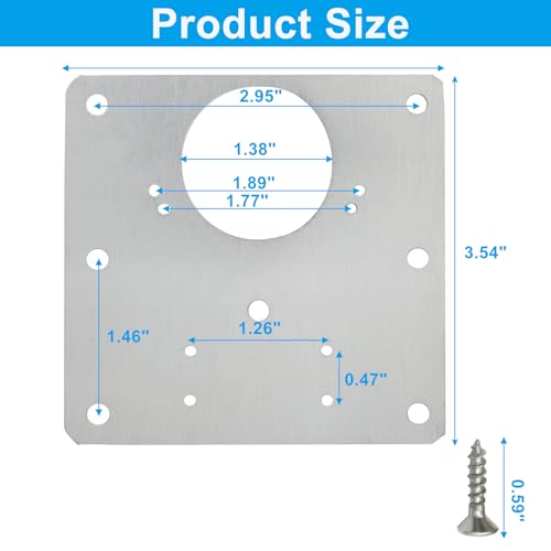 Zorfeter 6 Pcs 3.54 x 3.54 Inch Cabinet Hinge Repair Plate, Large Metal Hinge Repair Board Stainless Steel Cabinet Hinges, Fixing Brackets for Kitchen Cupboard Door Locker Cabinet Door - size: Large