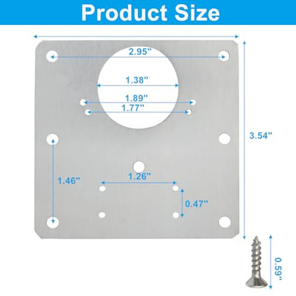 Zorfeter 6 Pcs 3.54 x 3.54 Inch Cabinet Hinge Repair Plate, Large Metal Hinge Repair Board Stainless Steel Cabinet Hinges, Fixing Brackets for Kitchen Cupboard Door Locker Cabinet Door - size: Large