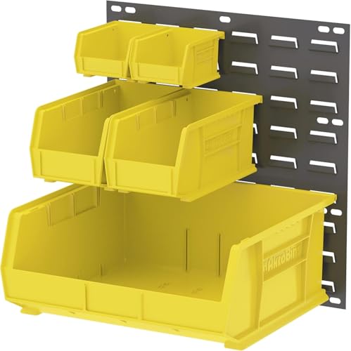 Akro-Mils 30210 AkroBins Plastic Storage Bins, Space-Saving Stackable Bins for Garage, Pantry, Craft Organization, 5" x 4" x 3", Yellow, 24-Pack - color: Yellow