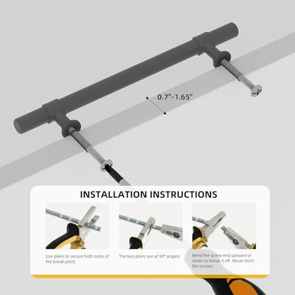 Goldenwarm 3 1/2 inch Black Cabinet Pulls 10 Pack Black Drawer Pulls - LST18BK90 Rustic Kitchen Cabinet Hardware T Bar Hardware for Dresser Drawer Cupboard Bathroom - color: Black, size: 3-1/2 in Hole Center (90mm)