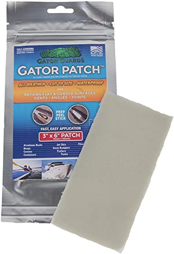 Gator Patch Fiberglass Reinforced Repair Patch - Repairs Holes, Dents & Cracks on Multiple Surfaces - DIY Prep, Peel & Stick - 3 Sizes - USA Made - size: 3x6"