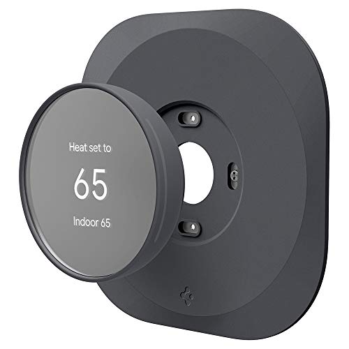 Spigen Wall Plate Designed for Google Nest Thermostat Wall Plate (Included Metal Plate and 4 Screws) - Charcoal Gray - color: Charcoal Gray