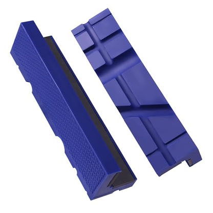 WORKPRO 6" Magnetic Vise Jaw Pads, TPU Soft Grips with Dual-Sided V-Groove & Flat Design, Ideal for Drill Press, Bench Clamp, Metalworking and Woodworking - style: 6"