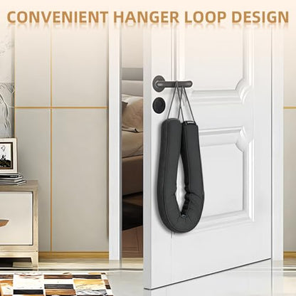 Door Draft Stopper for Bottom of Door and Window, Heavy Duty Guard Gap Snake Stripping, Cold Air Blocker, Warm Air Sealer, Door Noise Blocker with Hanging Loop, 48 inch, Grey - size: 48 inch