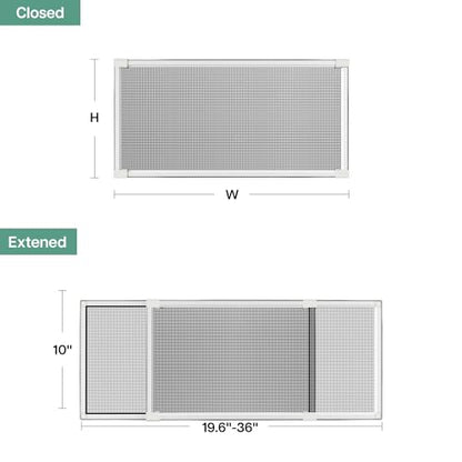 Paramondo Expandable Window Screen, Horizontal (10" H x 19.6" - 36" W, 2 Pack) Adjustable Window Screens, Replacement Window Screens for House Windows - size: Small (10" H x 19.6"-36" W, 2 Pack)