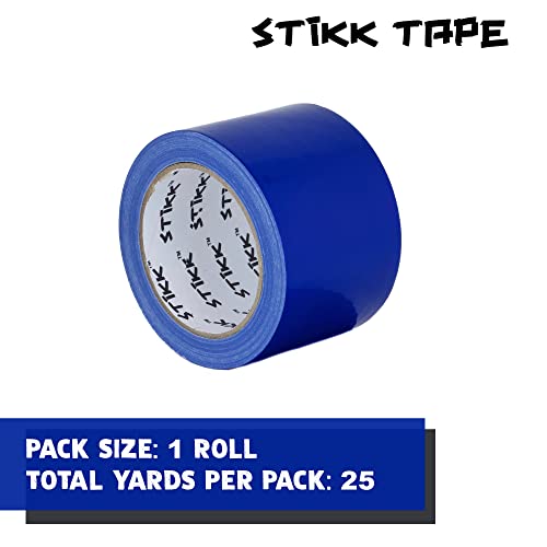 STIKK Duct Tape - Blue Duck Tape - 3 inch x 25 Yards - Heavy Duty Tape for Repairs, Household Projects - for Commercial HVAC and Construction - Effective Heavy Duty Waterproof Duct Tape - color: Blue