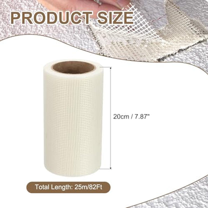 PATIKIL Drywall Repair Mesh Tape, 8 inch x 82 ft Fiberglass Repair Patch Self-Adhesive Dry Wall Joint Tape 8 Mesh Wall Hole Crack and Seam Patch, White - size: 8 inch x 82 Feet