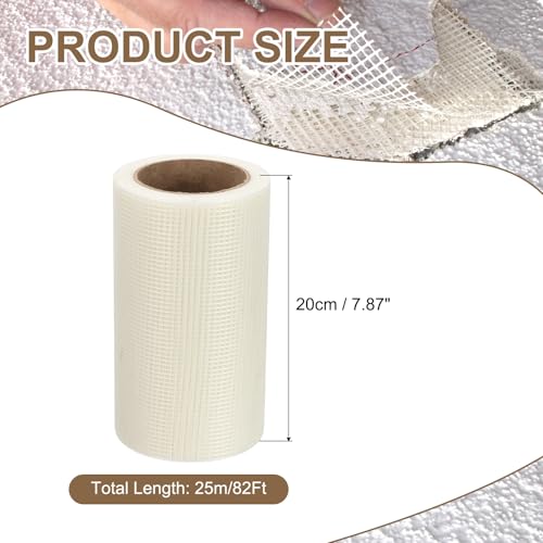 PATIKIL Drywall Repair Mesh Tape, 8 inch x 82 ft Fiberglass Repair Patch Self-Adhesive Dry Wall Joint Tape 8 Mesh Wall Hole Crack and Seam Patch, White - size: 8 inch x 82 Feet