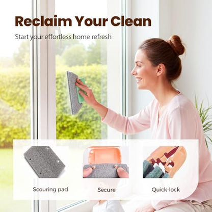 Magic Window Track Cleaner, Window Groove Cleaning Brush Tools Set, Cleaner Brushes for Window lides Gaps Tile Lines Shutter Slats Car Vents & Narrow Gaps (9PC) - color: 9pc