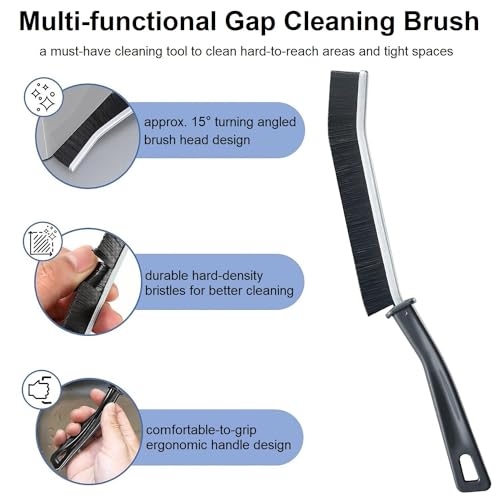 2 Pcs Hard Bristle Crevice Cleaning Brush - Crevice Cleaning Brushes for Household Use, Multifunctional Corner Gap Cleaning Brush Tool Grout Cleaner Brush for Kitchen Bathroom Window Track