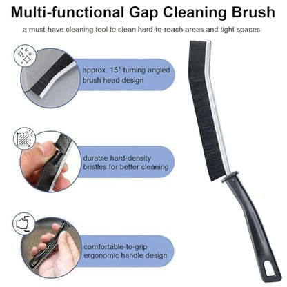 2 Pcs Hard Bristle Crevice Cleaning Brush - Crevice Cleaning Brushes for Household Use, Multifunctional Corner Gap Cleaning Brush Tool Grout Cleaner Brush for Kitchen Bathroom Window Track
