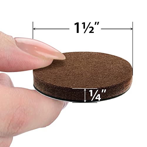24 Heavy-Duty Felt Furniture Pads 1.5” 1/4” Thick X-Protector! Round Felt Pads for Furniture Feet - The Best Felt Floor Protectors for Furniture to Prevent Scratches. Protect Your Hard Floor! (Brown) - size: 1.5 inch 24 PCS Round Brown