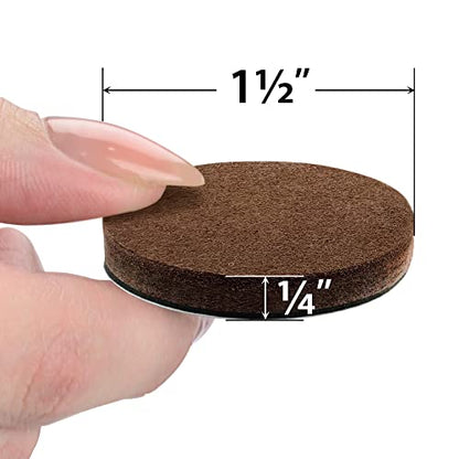 24 Heavy-Duty Felt Furniture Pads 1.5” 1/4” Thick X-Protector! Round Felt Pads for Furniture Feet - The Best Felt Floor Protectors for Furniture to Prevent Scratches. Protect Your Hard Floor! (Brown) - size: 1.5 inch 24 PCS Round Brown