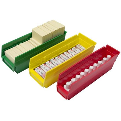 Akro-Mils 30120 Plastic Shelf Bins, Heavy Duty Storage Bins for Garage, Closet, and Drawer Organization, 12" x 4" x 4", Red, 24-Pack - color: Red