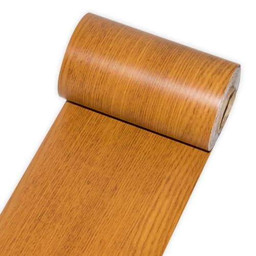 Self Adhesive Wood Grain Tape for Mirrors, 4 inch X 32 ft Decorative Duct Tape Light Brown Wood Grain Repair Patch for Tables, Floor, Bathroom, Cabinets, Handicraft DIY - color: Light Brown