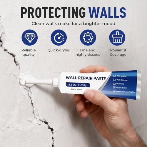2026 New Wall Mending Agent White Spackle Wall Repair Paste Wall Repair Agent Tile Gap Filler,Drywall Patch Repair Kit with Scraper for Holes & Cracks Nail Holes, Dents & Small Damage. (1 Pcs) - color: 1 Pcs