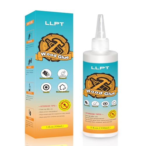 LLPT Wood Glue 11.2 Ounce | Dried Clear Ultimate Waterproof Wooden Super Glue Exterior | All Purpose Wood Adhesive | Heavy Duty for Woodworking Projects Repairs and DIY (LWG330) - size: 330ml