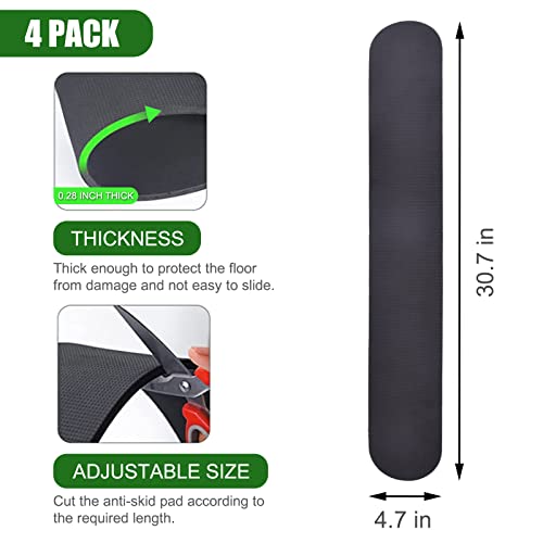 4 Pack Anti-Slip Furniture Rail Pads,Non Skid Furniture Pads for Recliners, Furniture Grippers, Gripper Pads, Furniture Pads for Hardwood Floors and Carpet,for Recliners,Sofa,couches,Chairs (30.7inch) - size: 4Pcs-Black