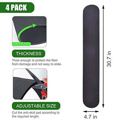 4 Pack Anti-Slip Furniture Rail Pads,Non Skid Furniture Pads for Recliners, Furniture Grippers, Gripper Pads, Furniture Pads for Hardwood Floors and Carpet,for Recliners,Sofa,couches,Chairs (30.7inch) - size: 4Pcs-Black