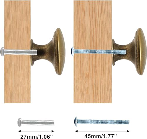 Brass Cabinet Knobs 16 Pcs, Round Drawer Knob Kitchen Drawer Knobs, Single Hole Cupboard Cabinet Door Knob Dresser Drawers Pulls Handles - color: Brass, size: 16 Pack