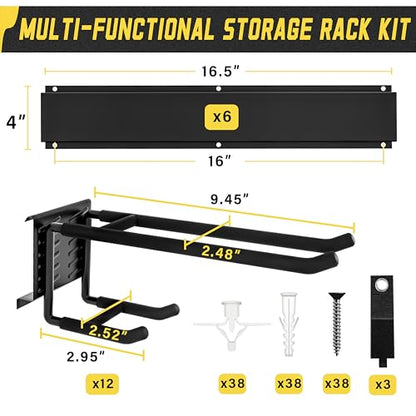 klasit Garage Wall Organizer,21Pack Carries 1200 lbs,Garden Tool Organizer 99in With Large Storage Space,Easy Assembly, Sturdy Design,for Efficient Tool Storage Garage Organization - size: 99"21pack