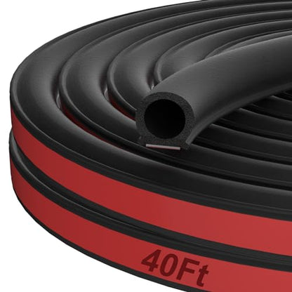 alophoty 40 Ft Rubber Weather Stripping Door Seal, D Shaped Automotive Weather Stripping, Car Door Seal Strip, Self Adhesive Soundproofing Weatherstripping for Doors Windows Car Truck Auto RV - size: 0.59"x0.59"-40ft