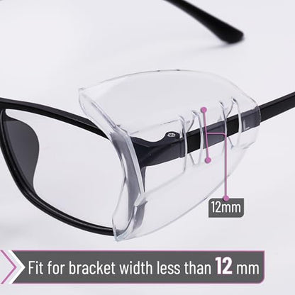 UNCO- Safety Side Shields for Glasses, 2/4/6/10/12/16/20/24/30/32 pcs, Safety Glasses Side Shields for Eyeglasses - style: 16 Pcs