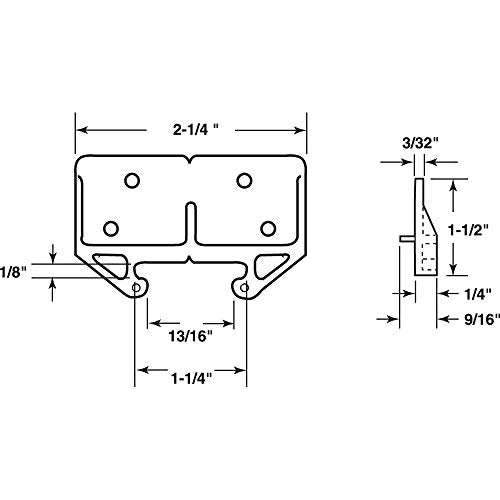Prime-Line R 7130 3/32 in. x 1-3/16 in., Purple Drawer Guide Kit (Pack of 2)