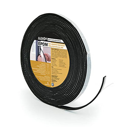 Alenor EPDM Black Foam Insulation Tape Self Adhesive 1/8"x1" x 50' Ft –Pack of 1- Weather Stripping for Doors & Windows,Soundproofing,Door Seal,Weatherstrip,Pipe Cooling,Air Conditioning Seal Strip - size: 1/8"x1" x 50' Ft