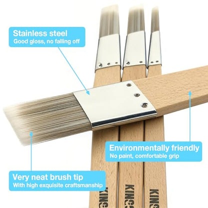 Trim Paint Brushes Set of 8-0.25", 0.5", 0.7", 1" Slant Lining Fitch Paint Brushes for Detail, Small Cutting in Brushes for Trim, Edges and Crafts - size: 8 PCS, 0.25",0.5",0.7",1"