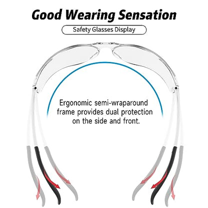 Salfboy Safety Glasses for Men Women ANSI Z87.1 Safety Glasses Bulk Protective Eyewear Scratch-Resistant - color: 30 Clear