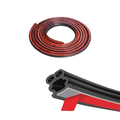 Car Door Seal Strip, Thickened Rubber Vehicle Weather Stripping, Soundproof Self Adhesive Automotive Sealing Strip for Hoods,Trunks,Windows, Universal for SUV, Truck, RV (16.4Ft) - size: 16.4Ft