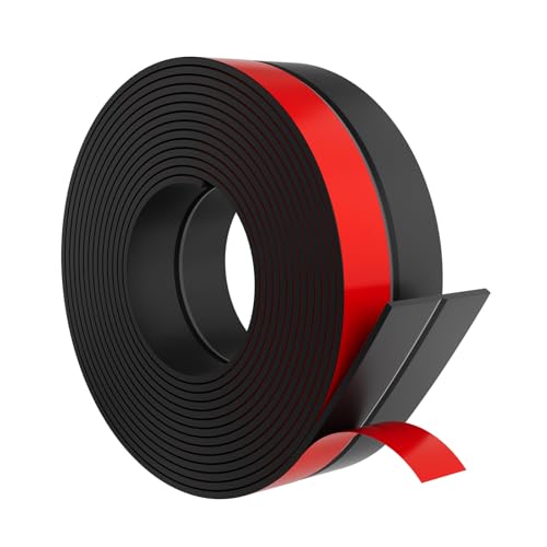 Elvone Heavy-Duty 20 ft x 2 in Weather Stripping, Door Draft Stopper Silicone Seal Strip for House and Glass Shower Doors for Collision and Side Gaps of Door and Windows, Black - color: Black, size: 20ft (2" W x 3/64 "T)