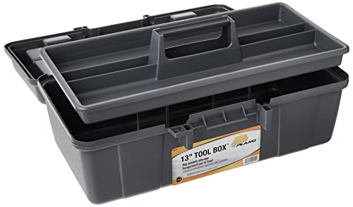 Plano Molding 114-002 13-Inch Compact Tool Box, Graphite Gray with Black Handle and Latches (Pack of 6) - size: One Size (Pack of 6)
