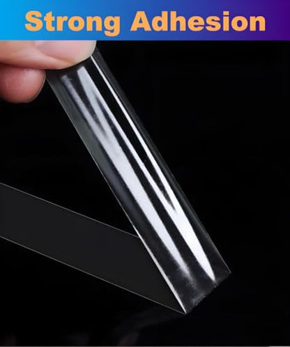 Ultra-Thin Double Sided Tape 1/2 inch by 66FT Two Sides Sticky Tape with Transparent Adhesive, for DIY Arts & Crafts, Scrapbook, Gift Wrap, Card Making, Fixed Clothes, Wall Poster Mounting, LED Strips - size: 0.5 Inch x 66 Feet
