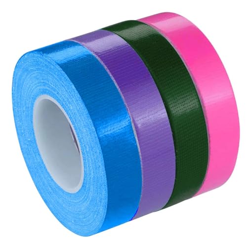 4 Rolls Colored Duct Tape, Multi Use Water Pipe Tape, Waterproof Duct Tape, Multifunctional Tape for Handicrafts and Art, Make Use of No Residue, Easy to Tear by Hand, Great for Packaging. - color: Pink+Green+Purple+Blue