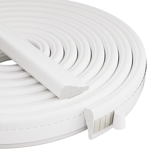 2Pcs×196" Wedge-Shape Foam Window Weather Stripping Door Seal Strip,Soundproofing Frame Insulation Tape for Exterior Front Door,Noise Cancelling Window Inserts,Door Gap Filler Light Blocker,White - color: White, size: 2pcs×196"