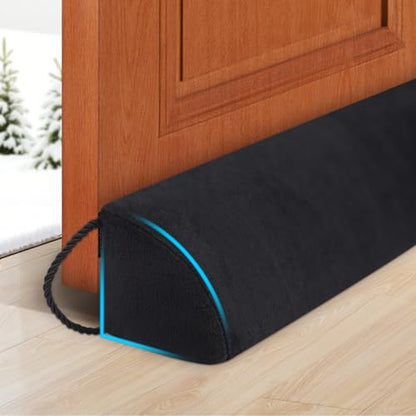 HomeProtect Under Door Draft Stopper 30 Inch Triangle Door Weather Stripping Reduce Wind/Breeze Noise Light Blocker Door Sweeps, Improved Triangle Design More Fits 0 to 3" Door Gaps Black - size: 30"