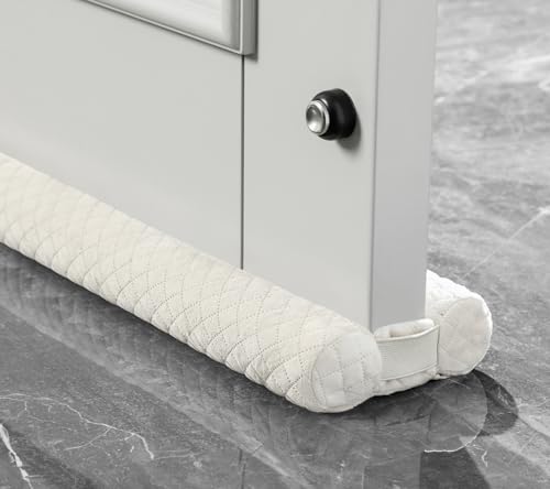 Ciieyuo® Door Draft Stopper – Premium Velour Under Door Gap Filler & Noise Blocker | Insert-Design Draft Stopper for Bottom of Door (30"-36") | Blocks Cold, Noise, Dust – Easy Install, No Adhesive - color: Beige, size: 30'' to 36''