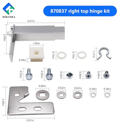 870837 Right Side Top Door Hinge Cartridge Kit Compatible with True QA TSSU TUC TWT Units