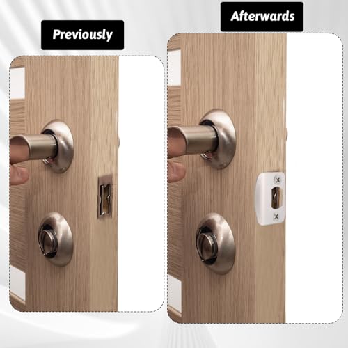 2Pcs Door Strike Plate Univeral 2-1/4 inch x 1-7/16 inch Door Latch Restorer Strike Plate Round Corner with Screws