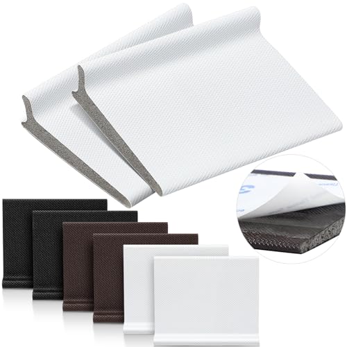 Jetec 6 Peices Self-Adhesive Door Corner Seals, Gap Filler Seal Strip Weather Stripping Draft Stopper Door Frame Seal Corner Foam for Weather Protection Isolation of Noise(Black, White, Brown) - color: Black, White, Brown
