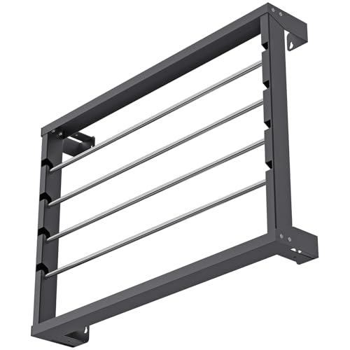 SELEWARE Heavy Duty Wall-Mounted Wire Spool Rack – Cable Reel Holder and Dispenser with 4 Adjustable Stainless Steel Rods for Industrial, Electrical, and Retail Storage and Display (Black) - color: C: Black Wall Mounted Wire Spool Rack (4 Rods)