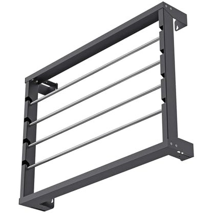 SELEWARE Heavy Duty Wall-Mounted Wire Spool Rack – Cable Reel Holder and Dispenser with 4 Adjustable Stainless Steel Rods for Industrial, Electrical, and Retail Storage and Display (Black) - color: C: Black Wall Mounted Wire Spool Rack (4 Rods)