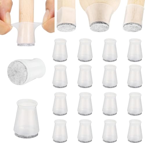 Aneaseit Chair Leg Floor Protectors - 16 pcs Clear - Felt Bottom Silicone Pads - Floor Protectors for Chairs - Rubber Caps for Hardwood Floors - Furniture Feet Sliders - X-Small - size: X-Small